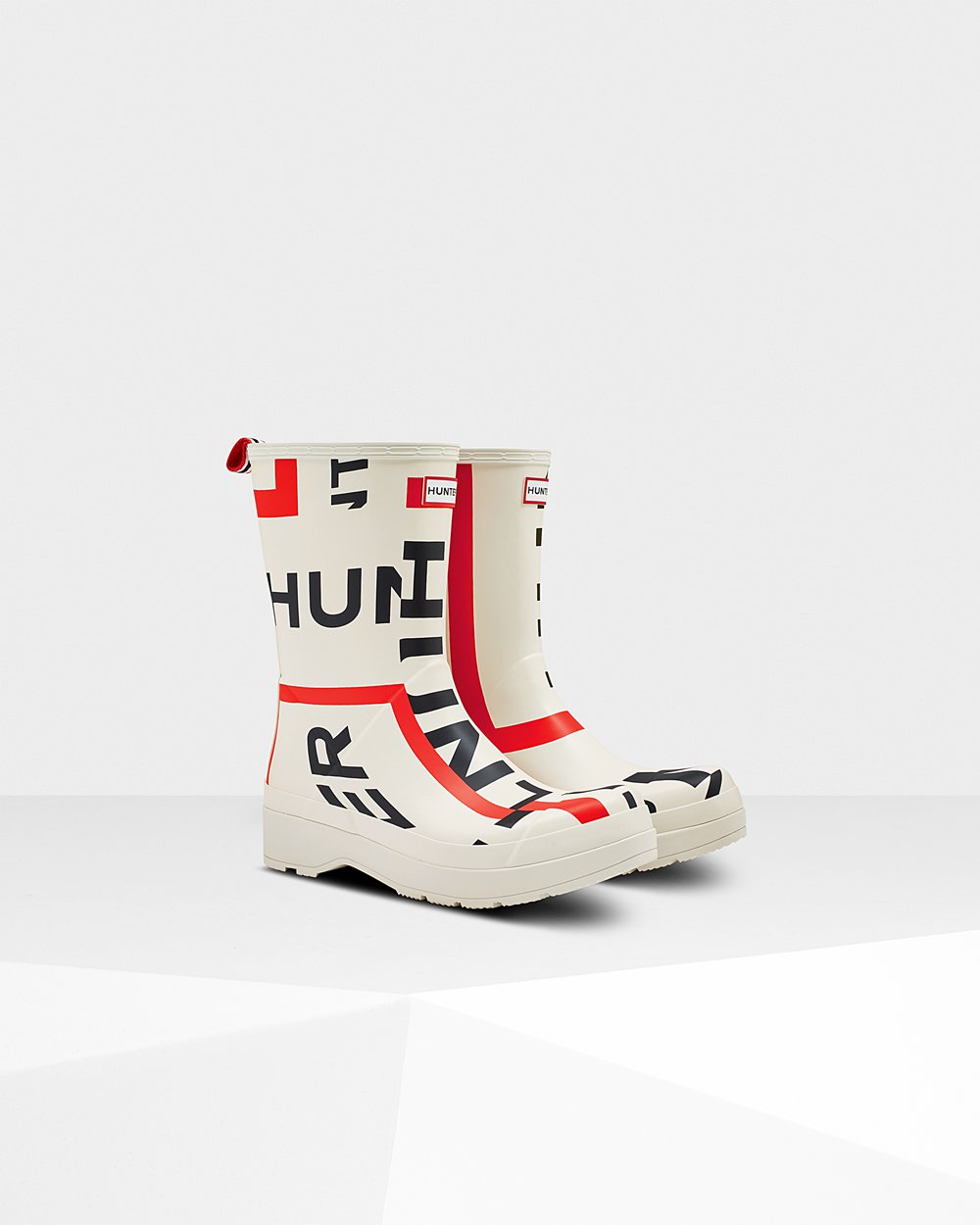 Botas Play Hunter Homem Branco - Original Mid-Height Exploded Logo Rain - 03YEZSTID